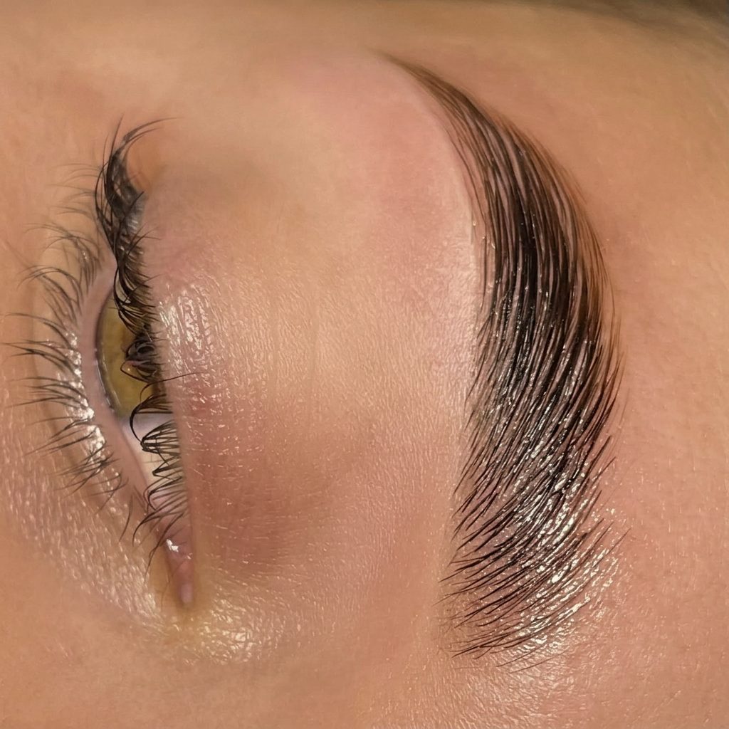 Brow lamination result — fluffy laminated brows in Bradley Beach NJ